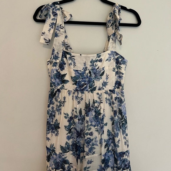 ZIMMERMANN Aliane Floral Cotton Voile Midi Dress - Blue - Picture 5 of 10